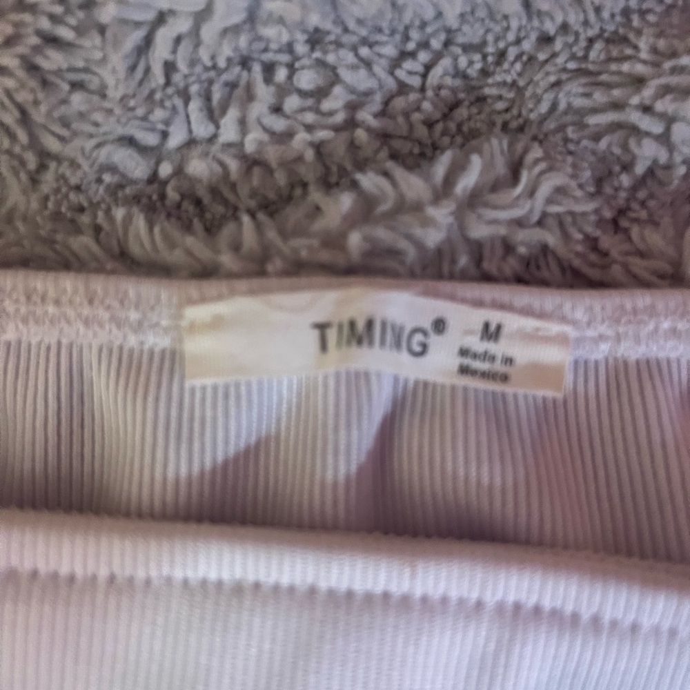 Timing White Ribbed Knit Top